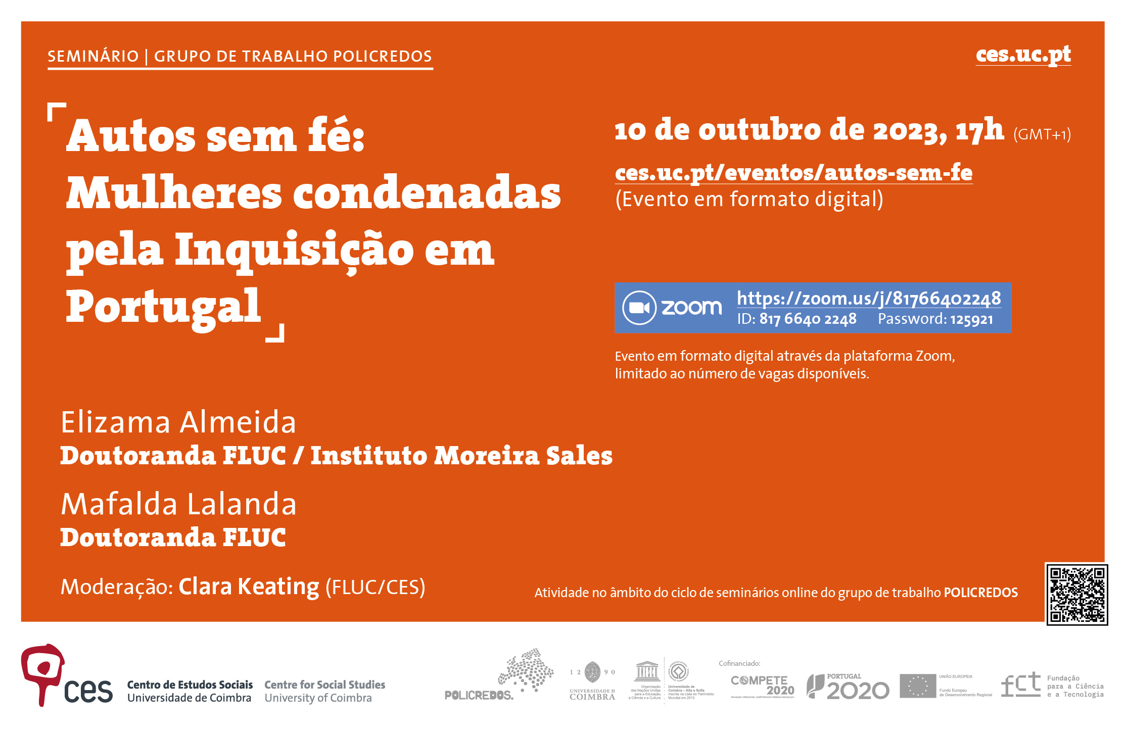 Autos sem fé: Mulheres condenadas pela Inquisição em Portugal<span id="edit_43340"><script>$(function() { $('#edit_43340').load( "/myces/user/editobj.php?tipo=evento&id=43340" ); });</script></span>