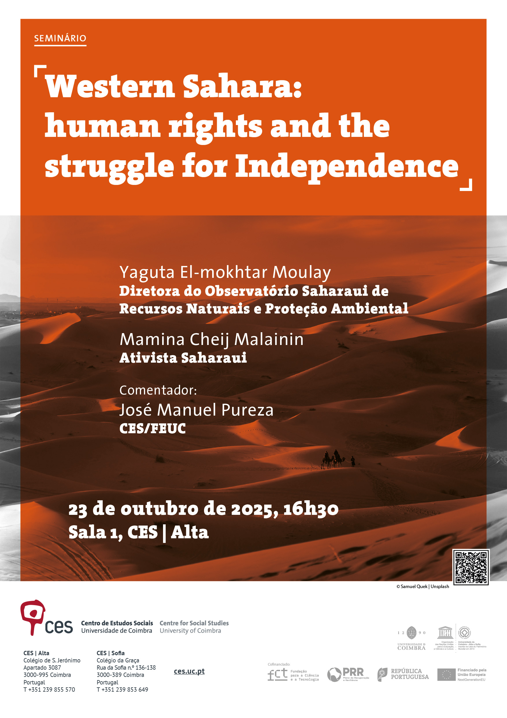 Western Sahara: Human rights and the struggle for independence<span id="edit_48522"><script>$(function() { $('#edit_48522').load( "/myces/user/editobj.php?tipo=evento&id=48522" ); });</script></span>